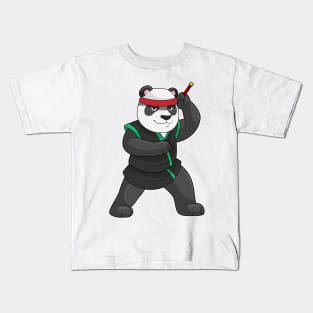 Panda as Ninja in Costume Kids T-Shirt